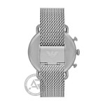 EMPORIO ARMANI Aviator Chronograph Silver Stainless Steel Mesh Bracelet AR11383